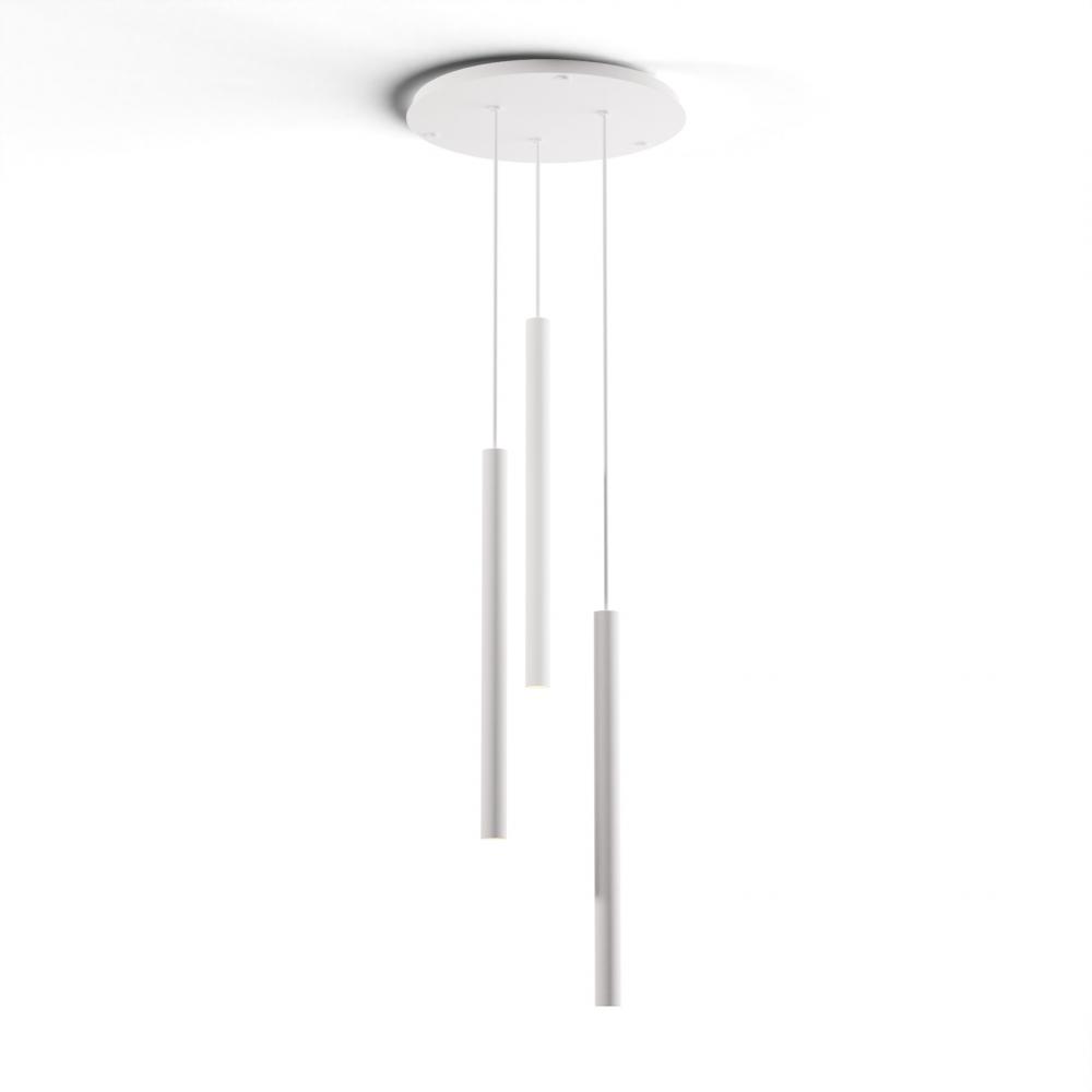 Combi Pendant 24&#34; Circular 3 Combo Matte White with Matte White Canopy, Suspension / Flush Mount