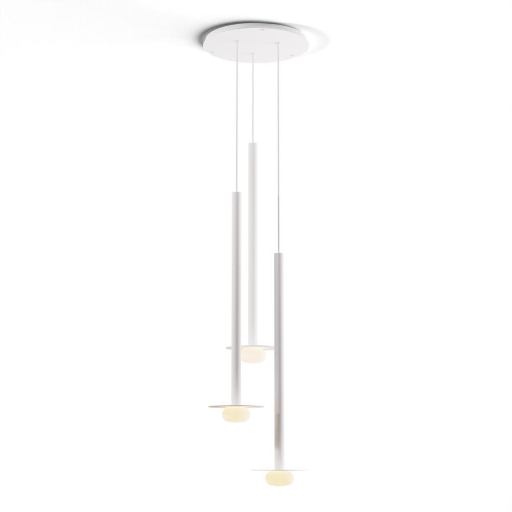 Combi Pendant 36&#34; Circular 3 Combo Matte White with Matte White Canopy