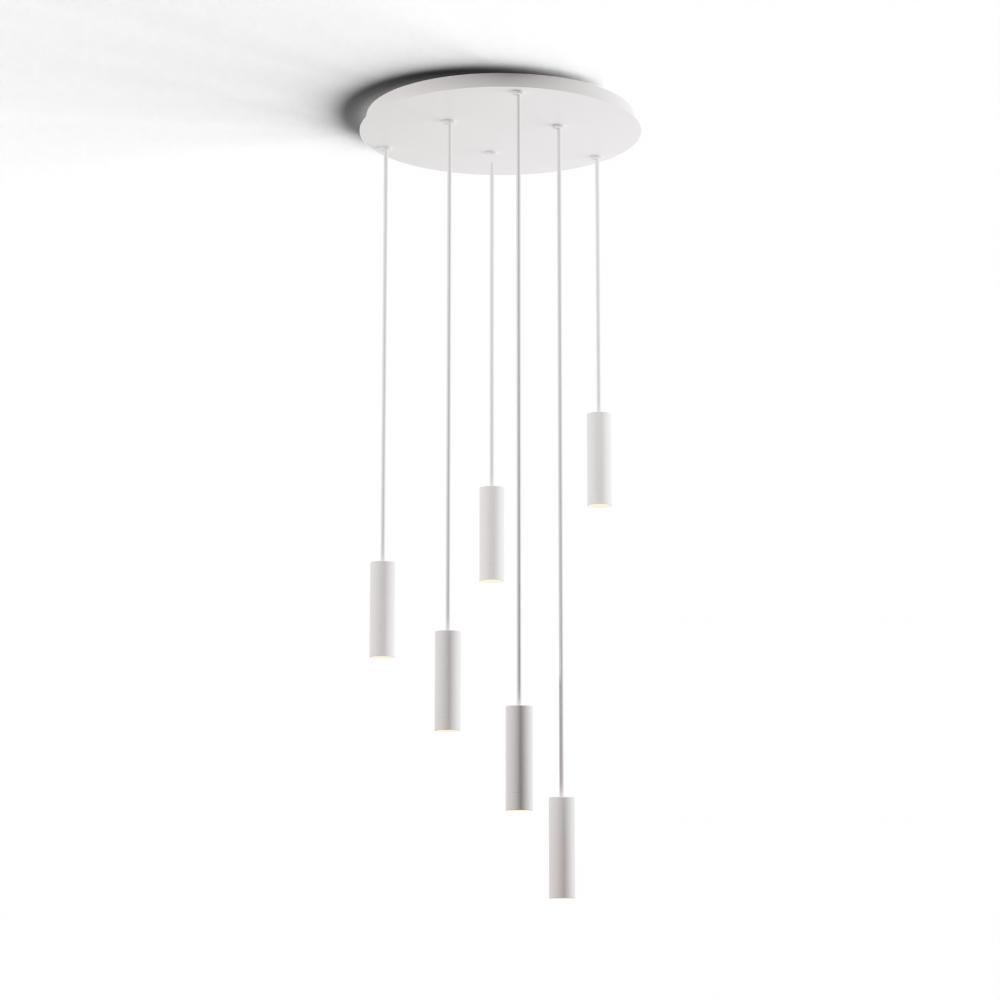 Combi Pendant 6&#34; Circular 6 Combo Matte White with Matte White Canopy