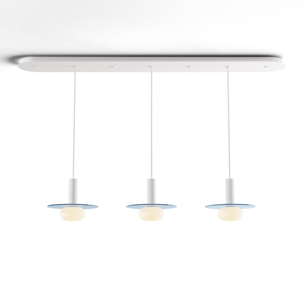 Combi Pendant 6&#34; Linear 3 Combo Matte White with Matte White Canopy