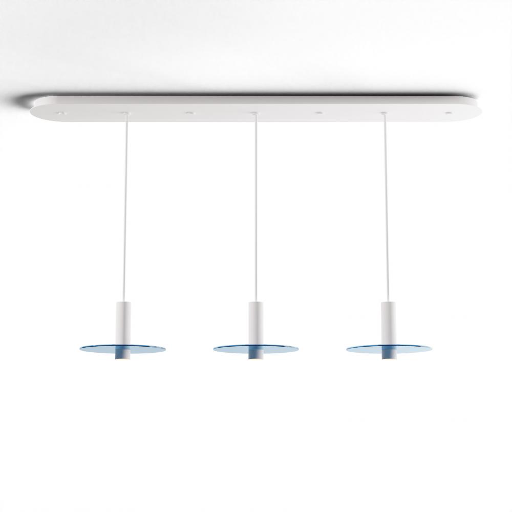 Combi Pendant 6&#34; Linear 3 Combo Matte White with Matte White Canopy