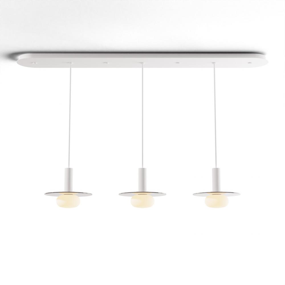 Combi Pendant 6&#34; Linear 3 Combo Matte White with Matte White Canopy
