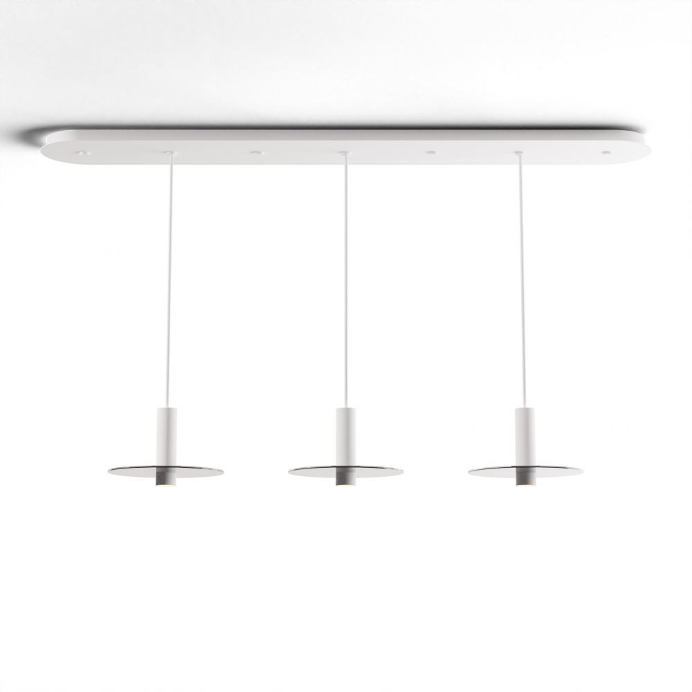 Combi Pendant 6&#34; Linear 3 Combo Matte White with Matte White Canopy