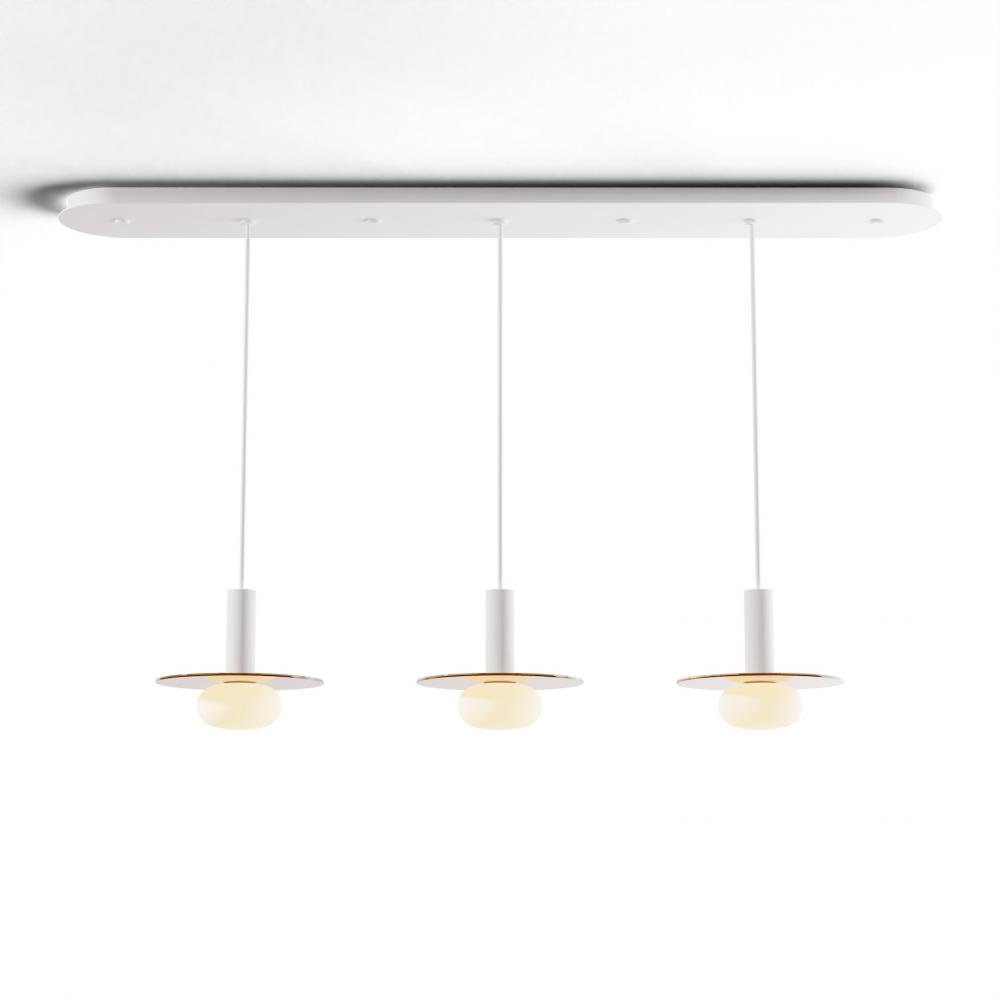 Combi Pendant 6&#34; Linear 3 Combo Matte White with Matte White Canopy