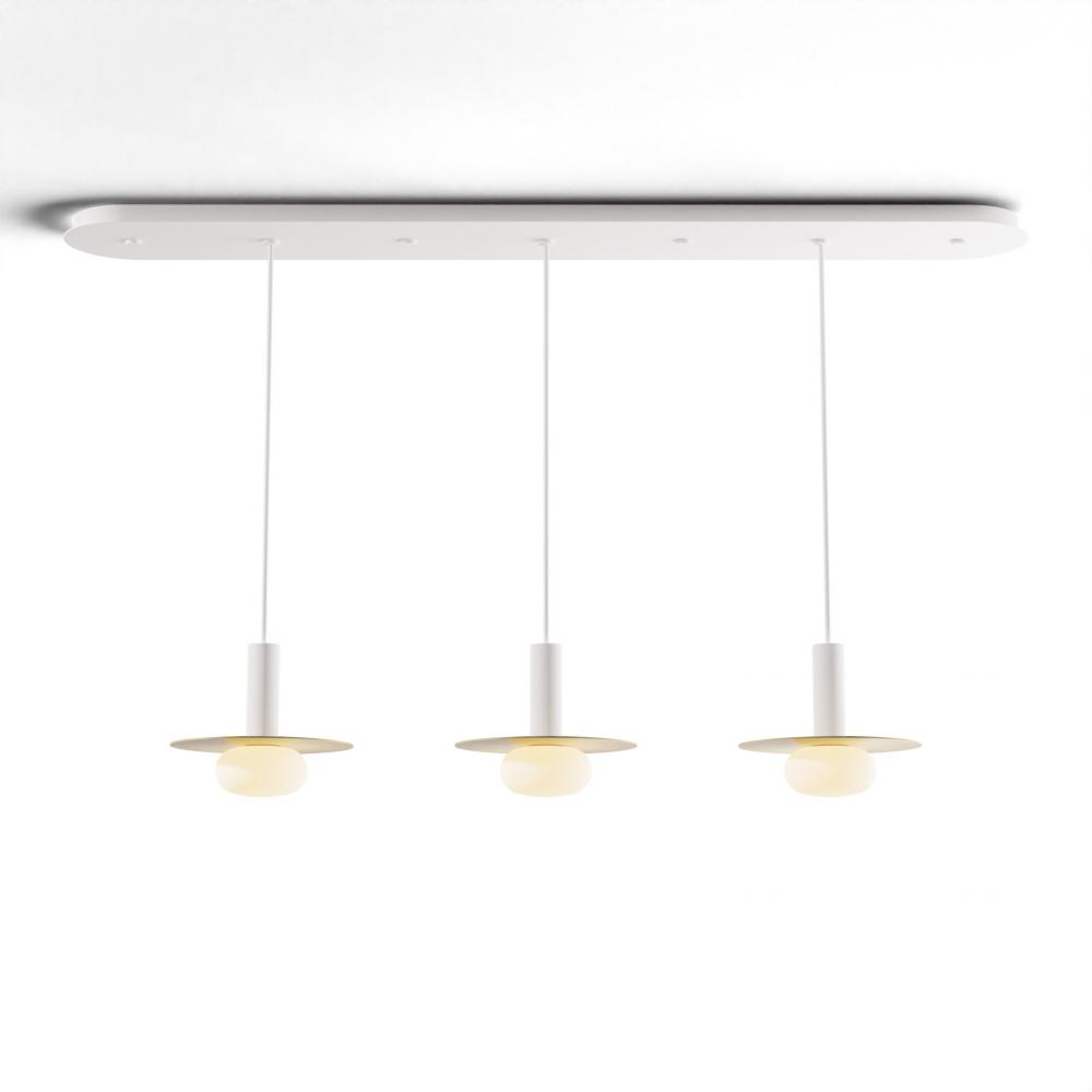 Combi Pendant 6&#34; Linear 3 Combo Matte White with Matte White Canopy