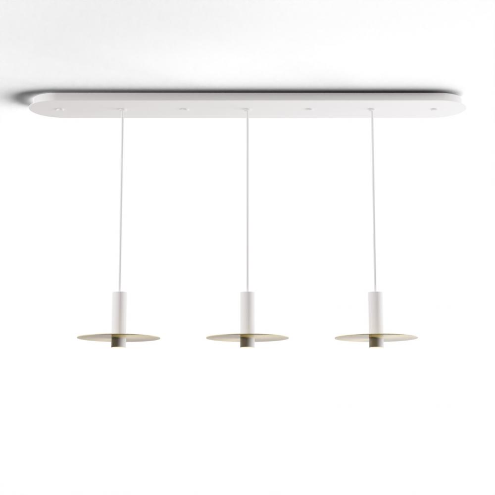 Combi Pendant 6&#34; Linear 3 Combo Matte White with Matte White Canopy