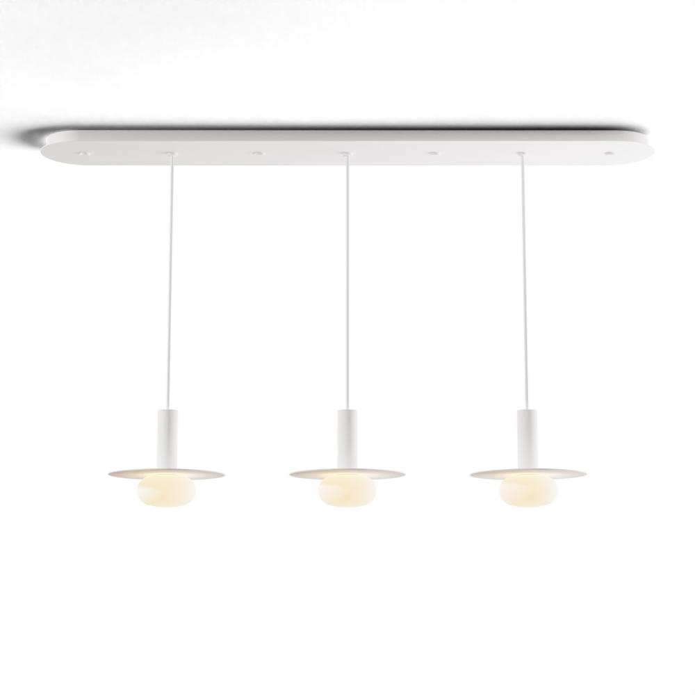 Combi Pendant 6&#34; Linear 3 Combo Matte White with Matte White Canopy