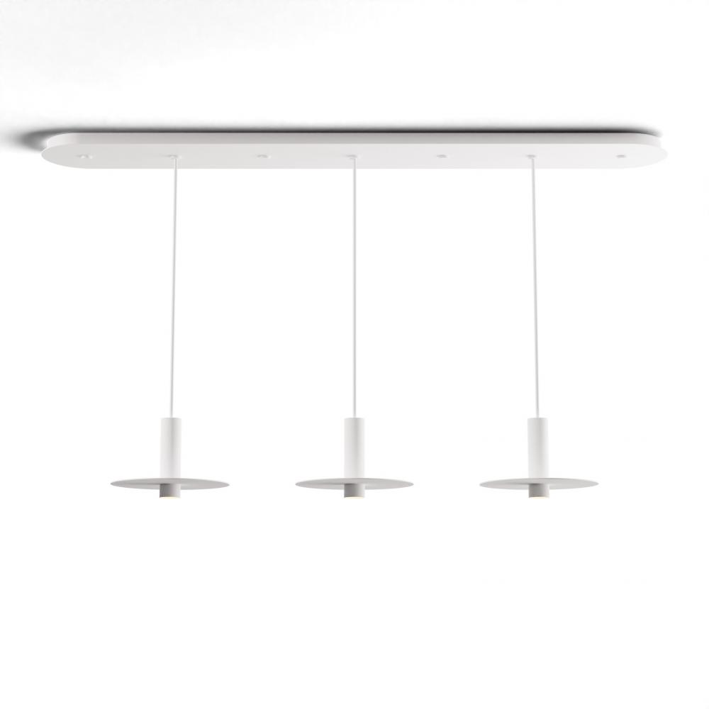 Combi Pendant 6&#34; Linear 3 Combo Matte White with Matte White Canopy
