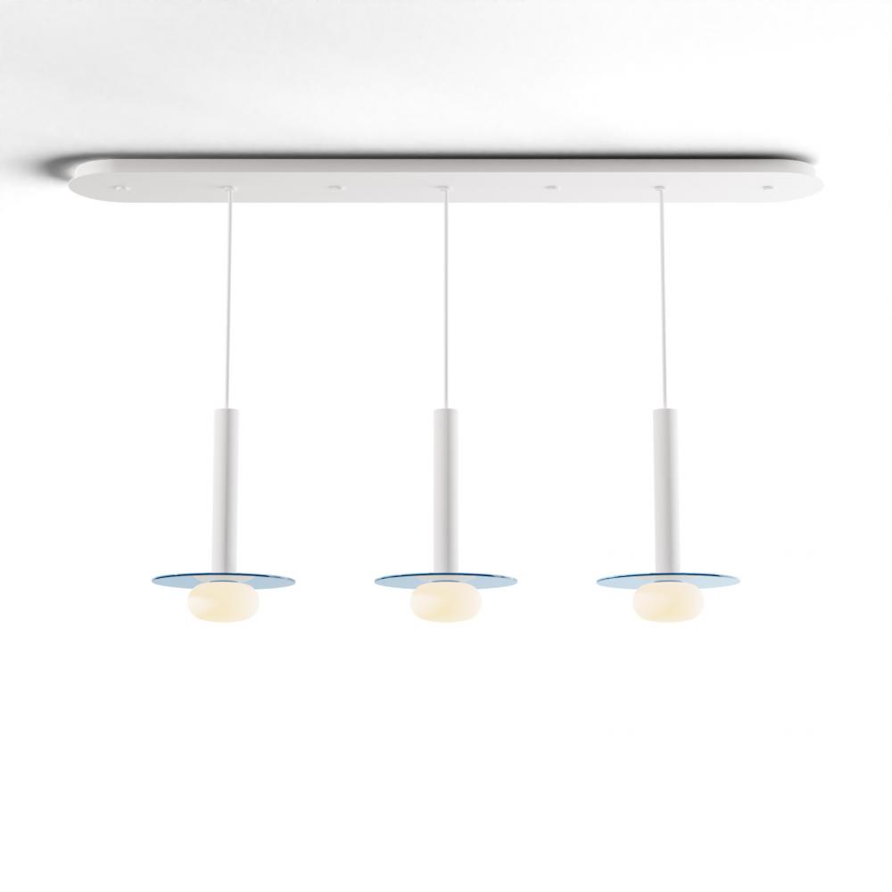 Combi Pendant 12&#34; Linear 3 Combo Matte White with Matte White Canopy