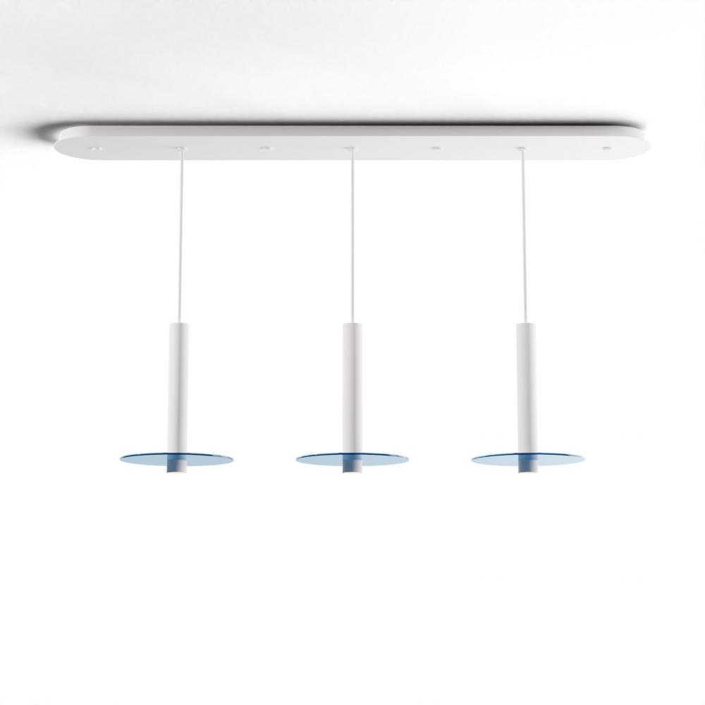 Combi Pendant 12&#34; Linear 3 Combo Matte White with Matte White Canopy