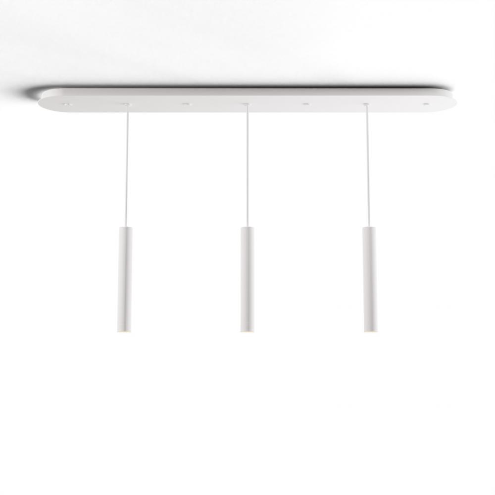 Combi Pendant 12&#34; Linear 3 Combo Matte White with Matte White Canopy