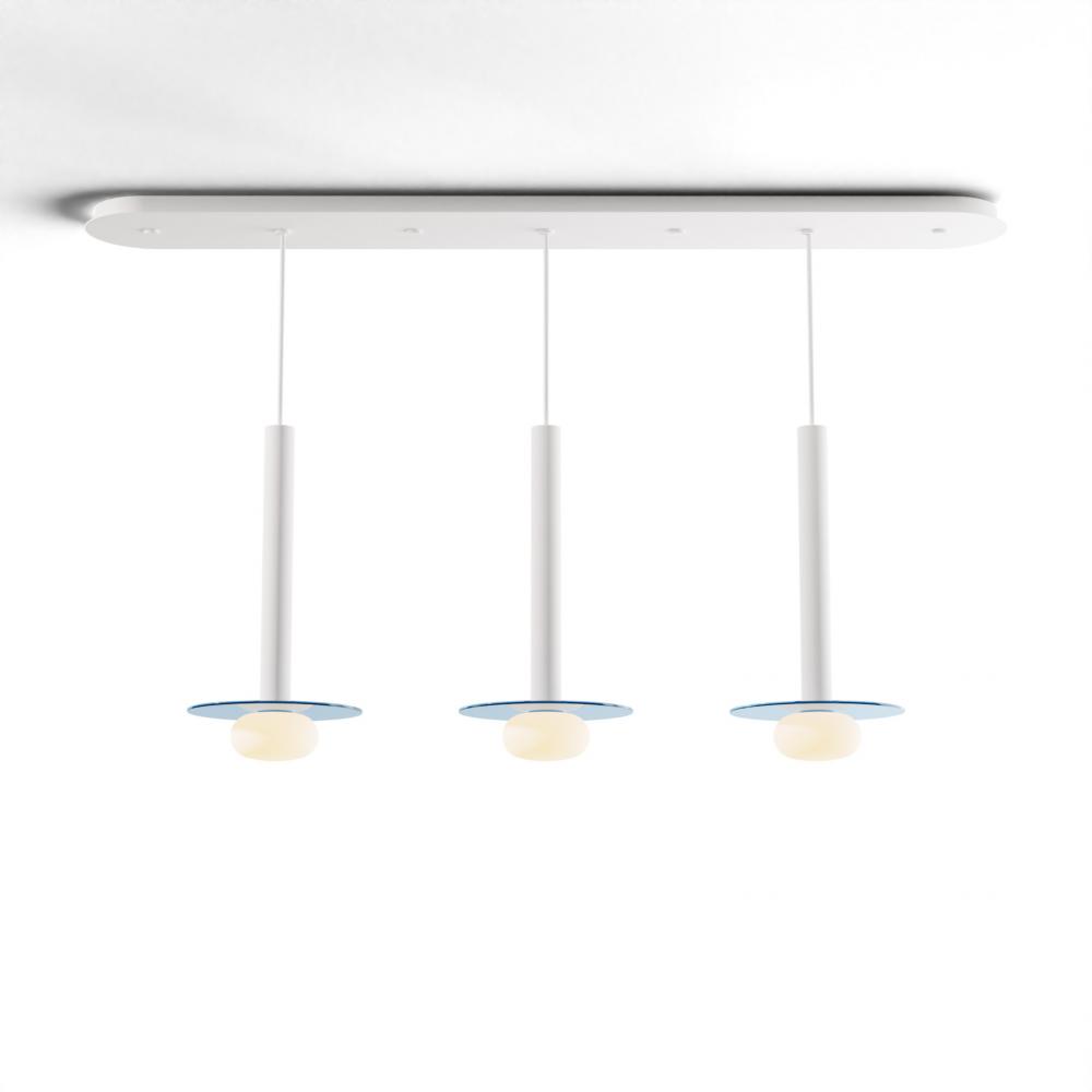 Combi Pendant 16&#34; Linear 3 Combo Matte White with Matte White Canopy