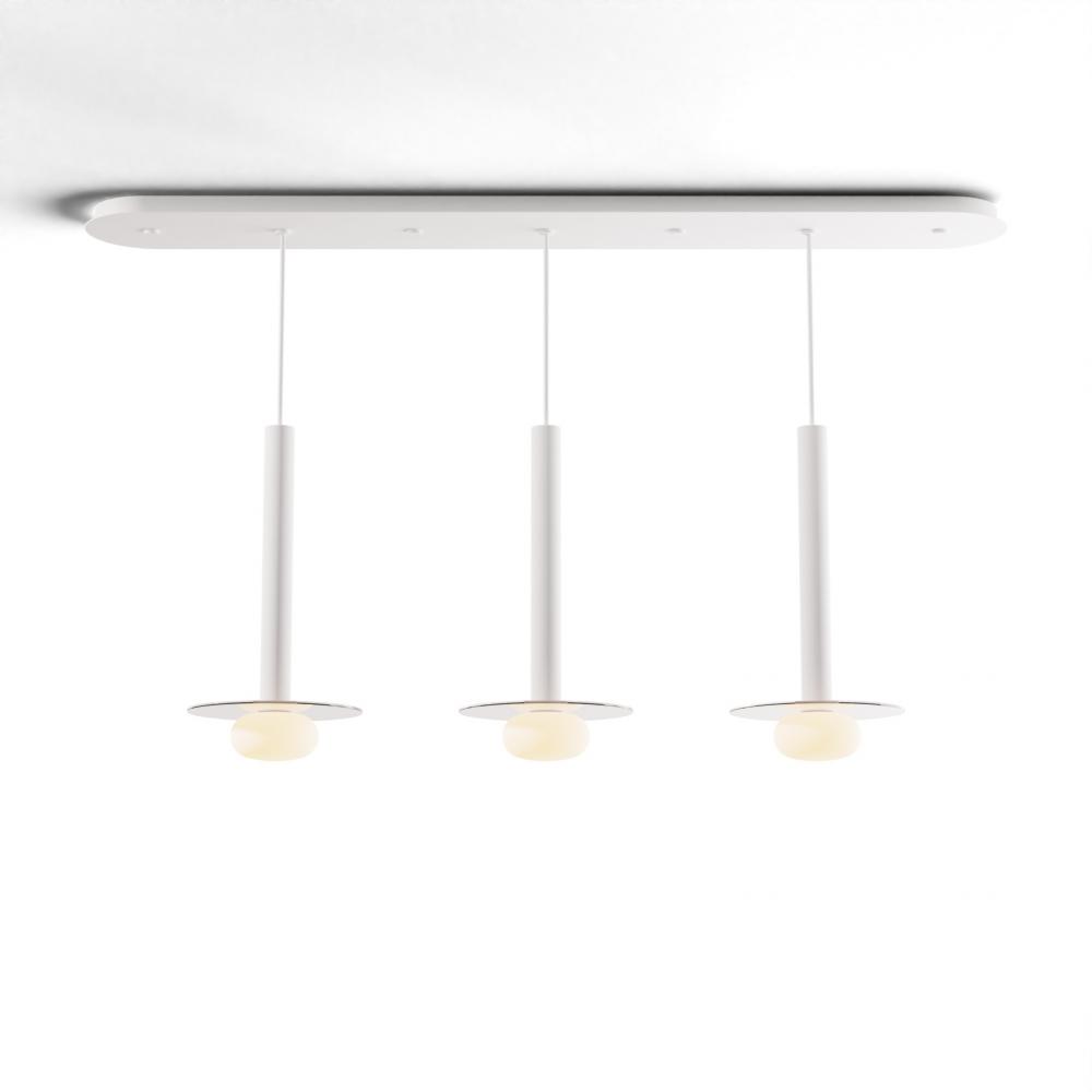 Combi Pendant 16&#34; Linear 3 Combo Matte White with Matte White Canopy