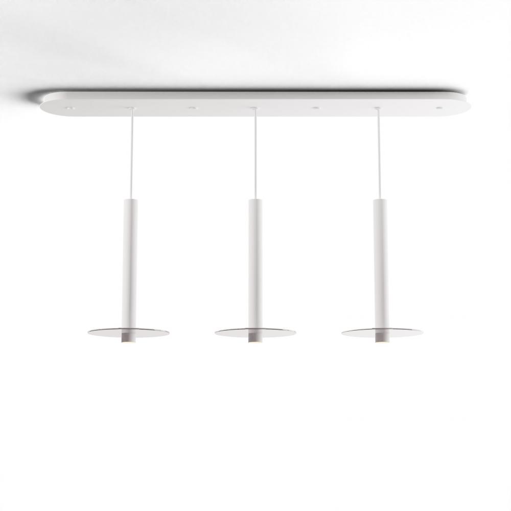 Combi Pendant 16&#34; Linear 3 Combo Matte White with Matte White Canopy