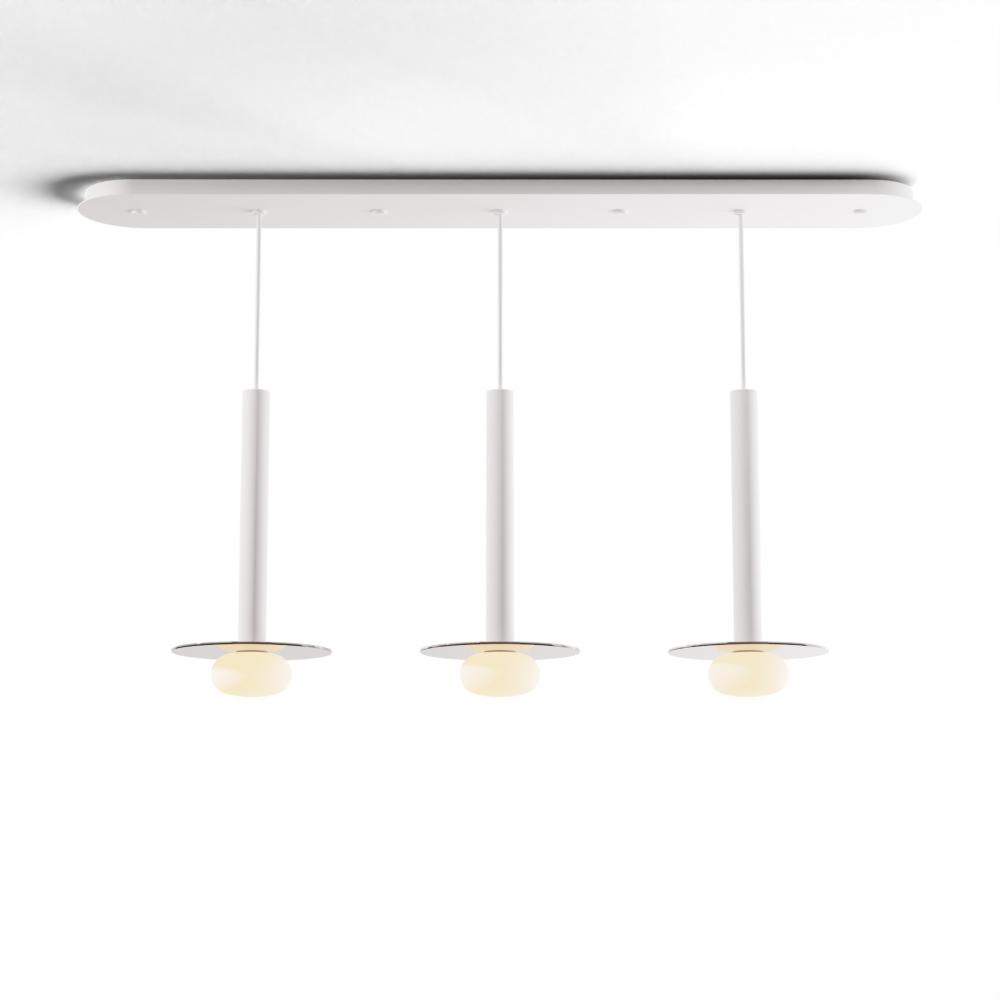 Combi Pendant 16&#34; Linear 3 Combo Matte White with Matte White Canopy