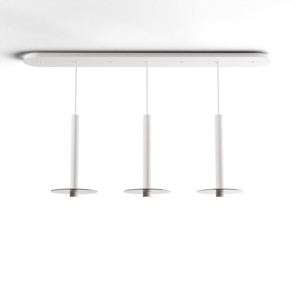 Combi Pendant 16&#34; Linear 3 Combo Matte White with Matte White Canopy