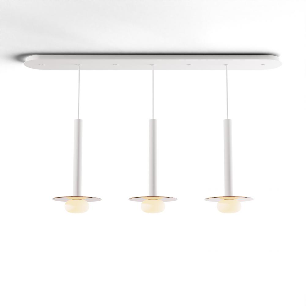 Combi Pendant 16&#34; Linear 3 Combo Matte White with Matte White Canopy