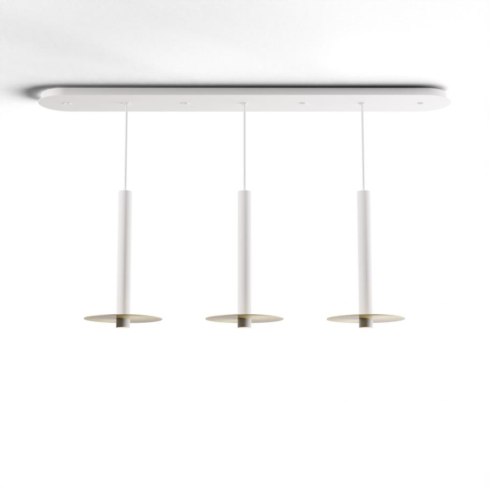 Combi Pendant 16&#34; Linear 3 Combo Matte White with Matte White Canopy
