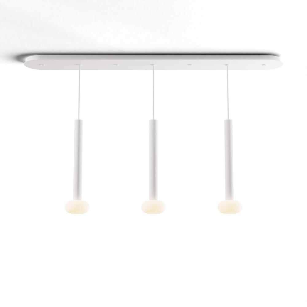 Combi Pendant 16&#34; Linear 3 Combo Matte White with Matte White Canopy