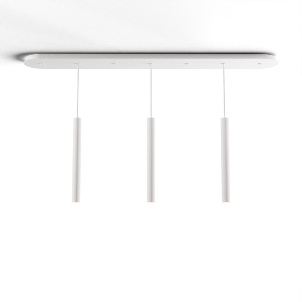 Combi Pendant 16&#34; Linear 3 Combo Matte White with Matte White Canopy