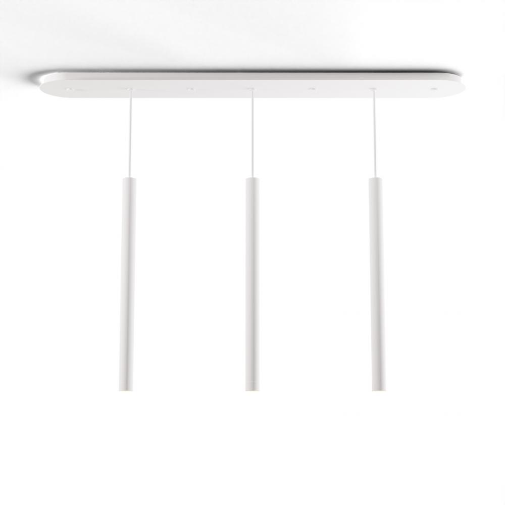 Combi Pendant 24&#34; Linear 3 Combo Matte White with Matte White Canopy