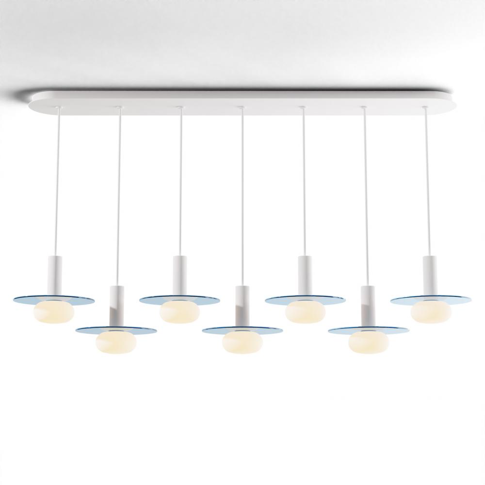 Combi Pendant 6&#34; Linear 7 Combo Matte White with Matte White Canopy