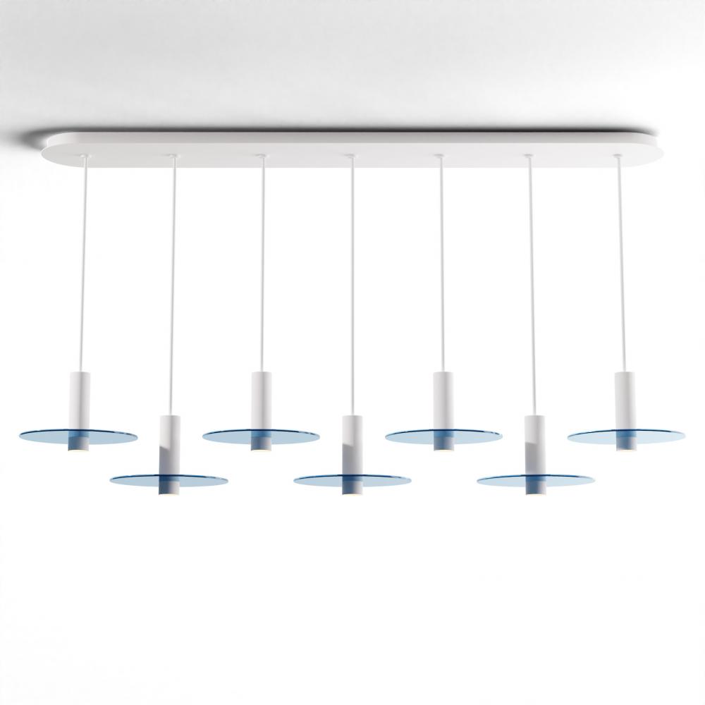 Combi Pendant 6&#34; Linear 7 Combo Matte White with Matte White Canopy