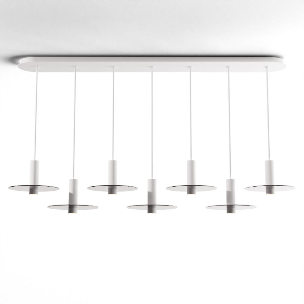 Combi Pendant 6&#34; Linear 7 Combo Matte White with Matte White Canopy