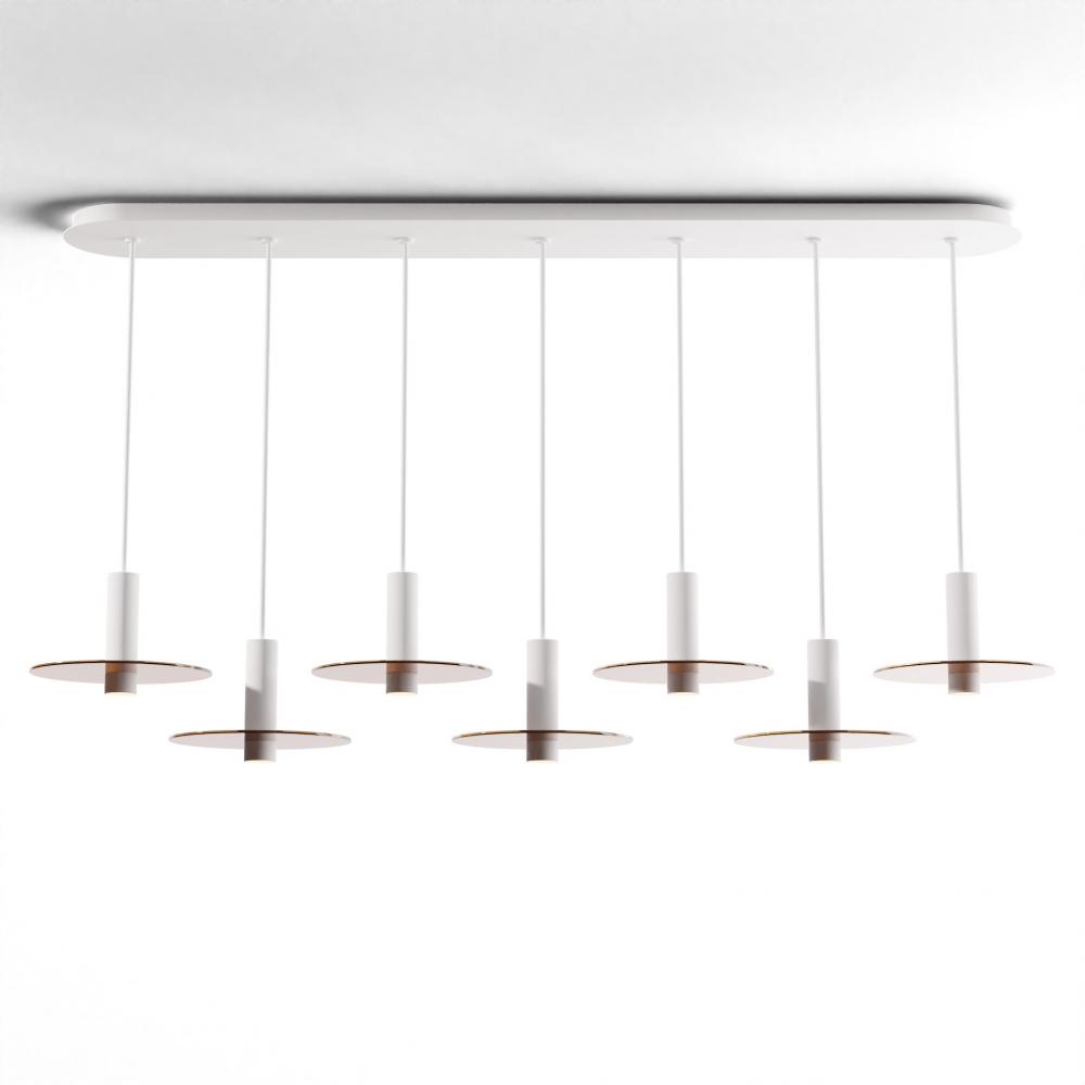 Combi Pendant 6&#34; Linear 7 Combo Matte White with Matte White Canopy