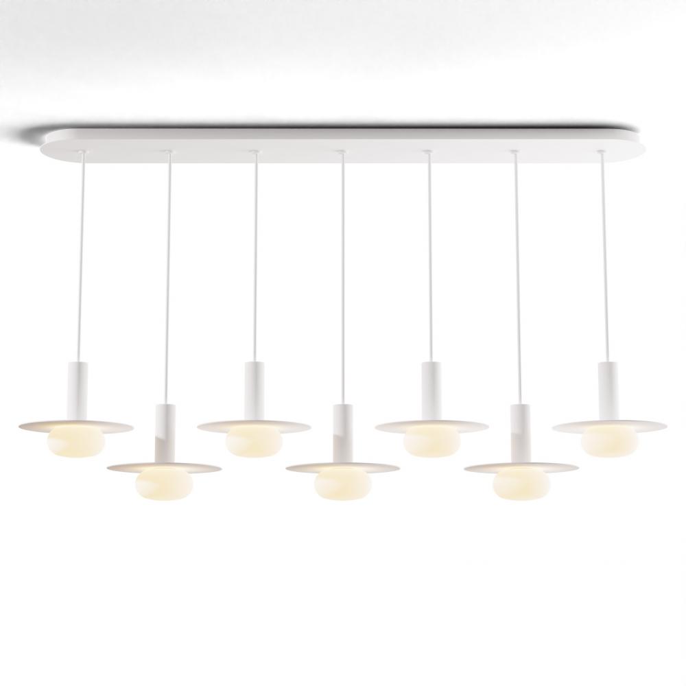 Combi Pendant 6&#34; Linear 7 Combo Matte White with Matte White Canopy