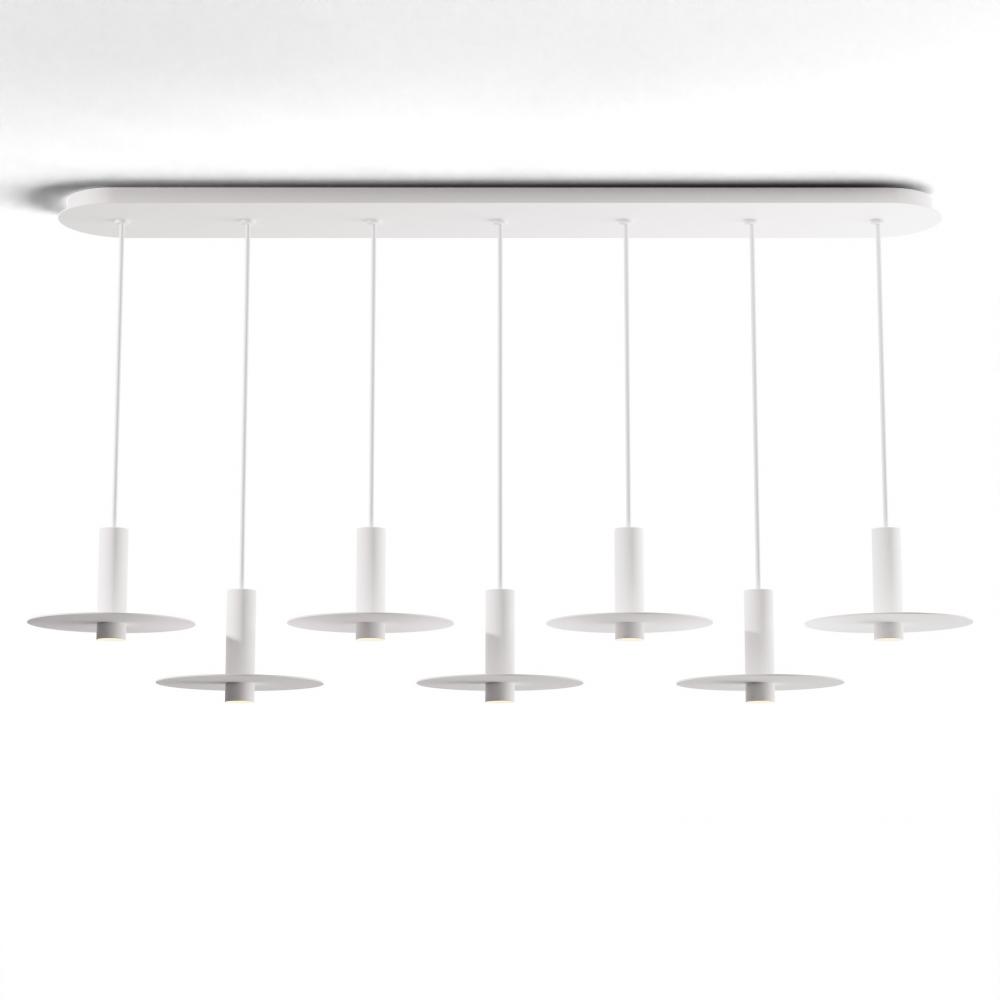 Combi Pendant 6&#34; Linear 7 Combo Matte White with Matte White Canopy