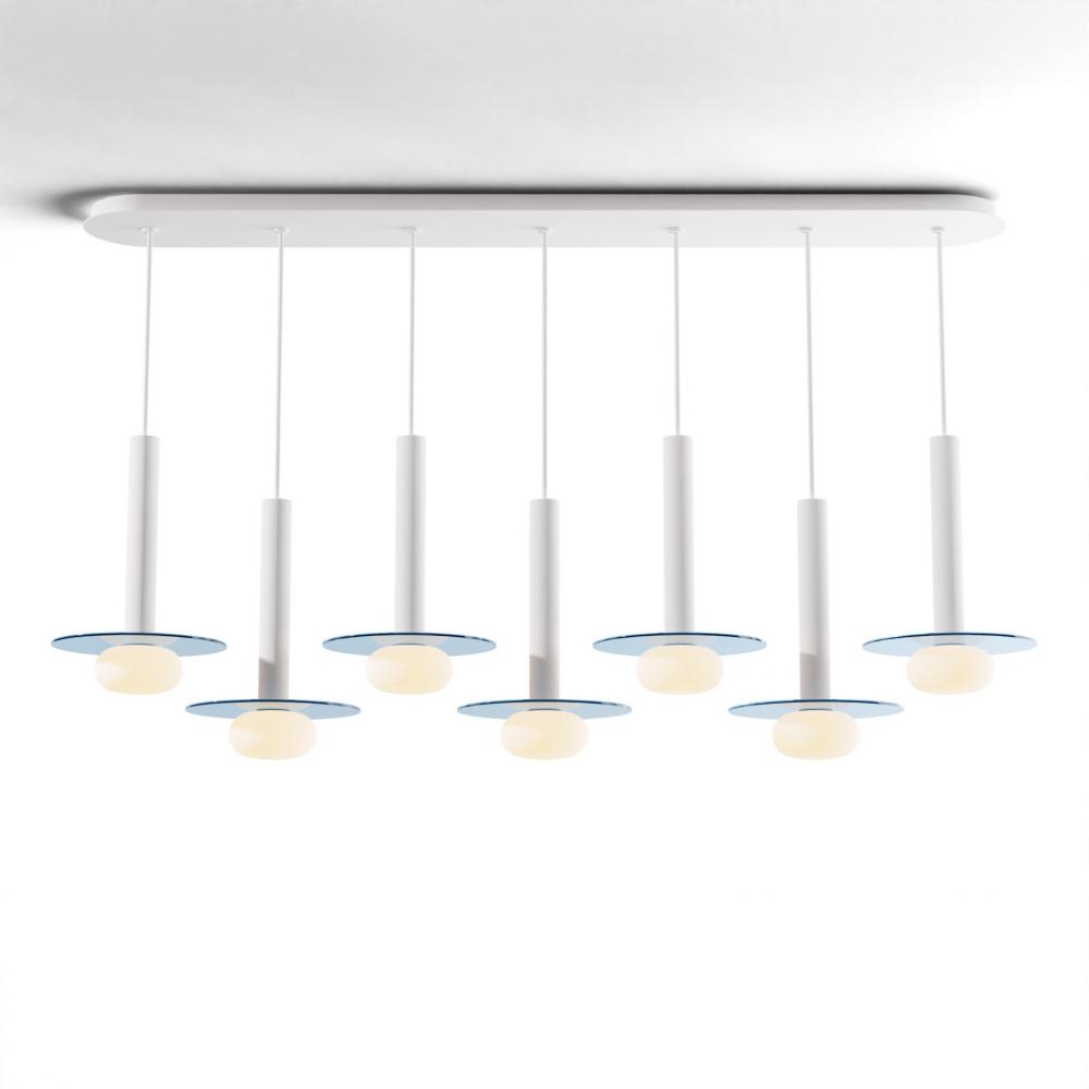 Combi Pendant 12&#34; Linear 7 Combo Matte White with Matte White Canopy