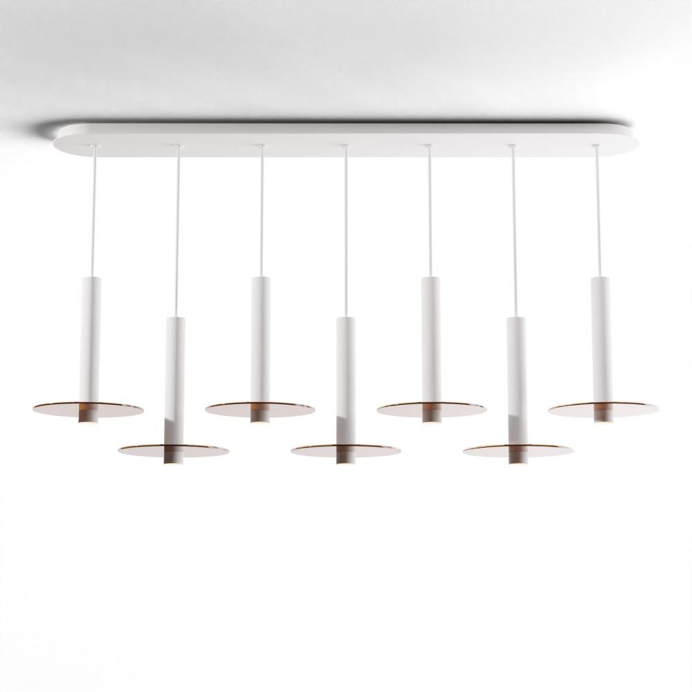 Combi Pendant 12&#34; Linear 7 Combo Matte White with Matte White Canopy