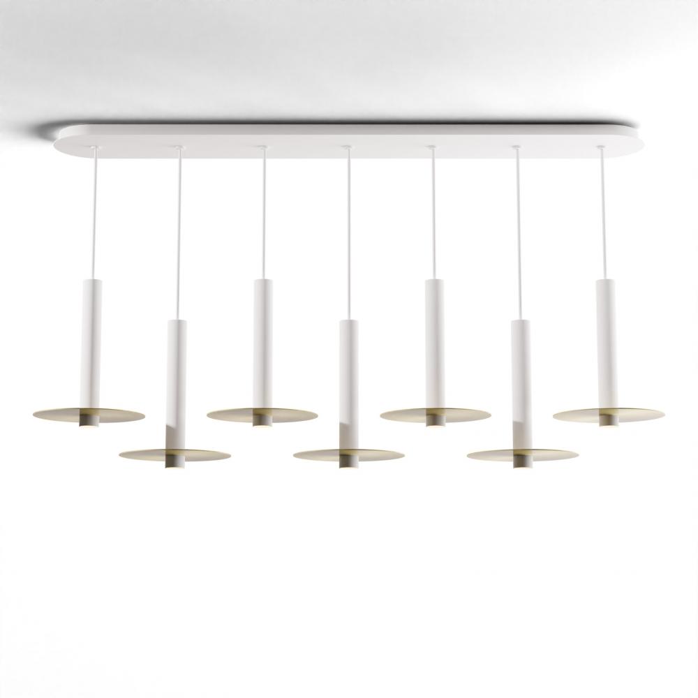 Combi Pendant 12&#34; Linear 7 Combo Matte White with Matte White Canopy
