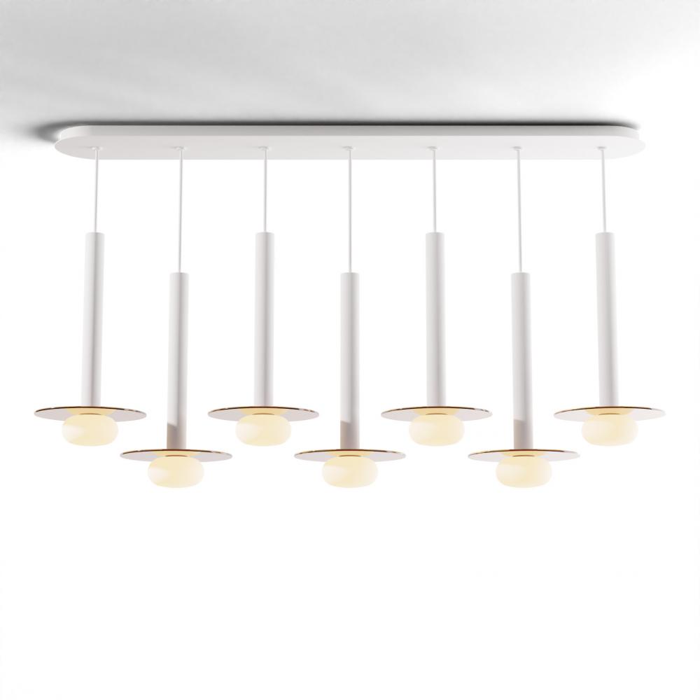 Combi Pendant 16&#34; Linear 7 Combo Matte White with Matte White Canopy