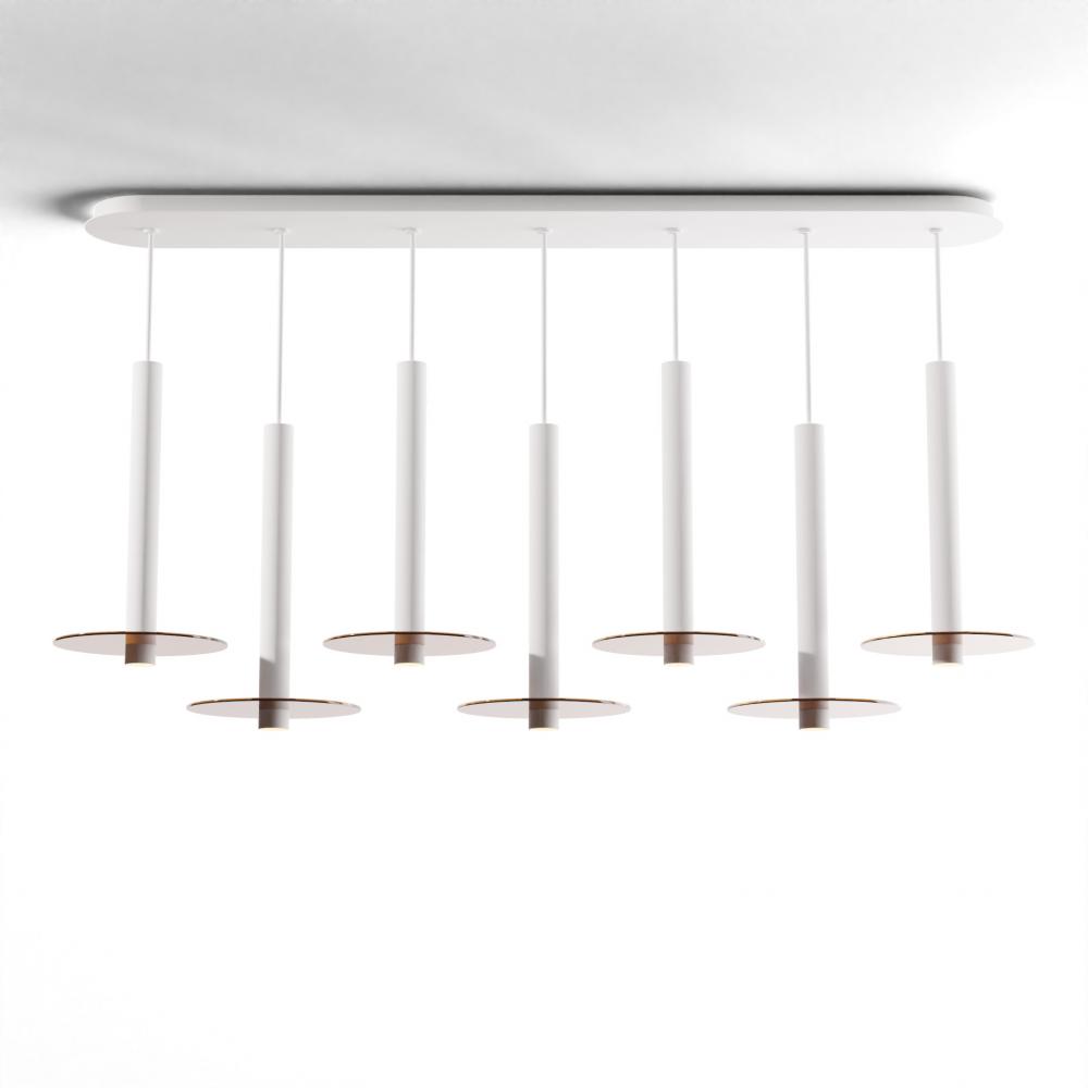 Combi Pendant 16&#34; Linear 7 Combo Matte White with Matte White Canopy
