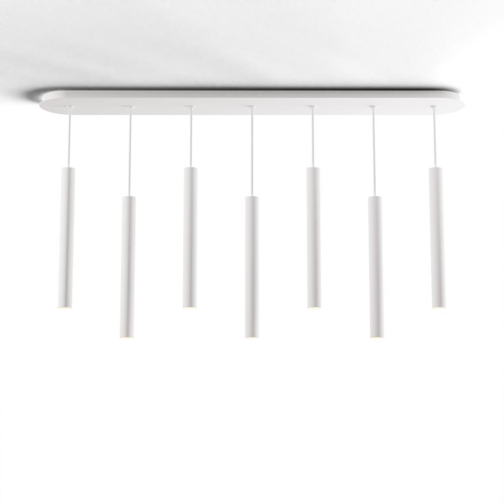 Combi Pendant 16&#34; Linear 7 Combo Matte White with Matte White Canopy