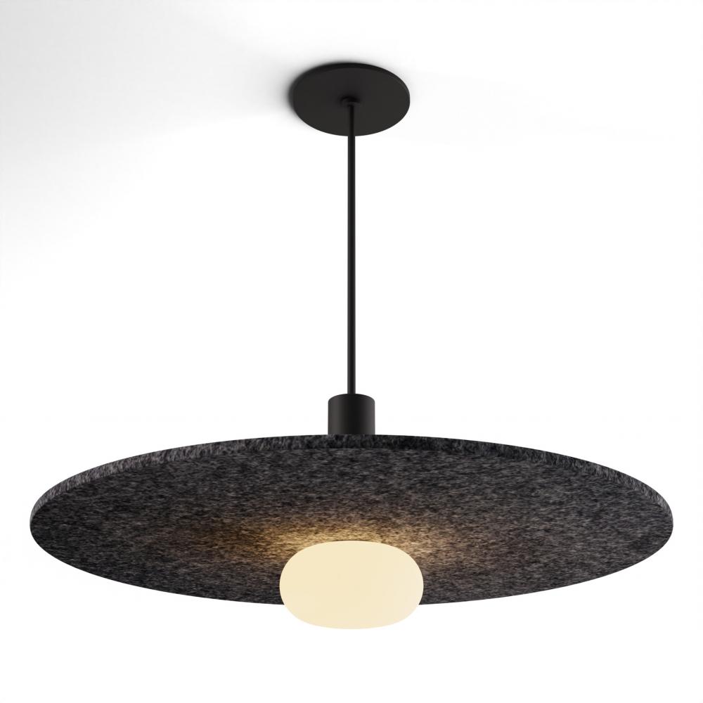 Combi Pendant 6&#34; Single Unit Matte Black with Matte Black Canopy