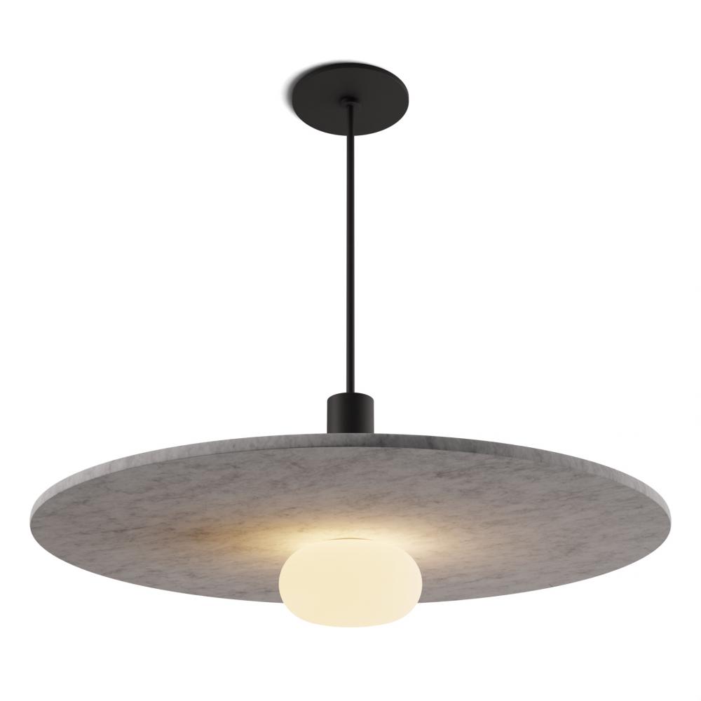 Combi Pendant 6&#34; Single Unit Matte Black with Matte Black Canopy
