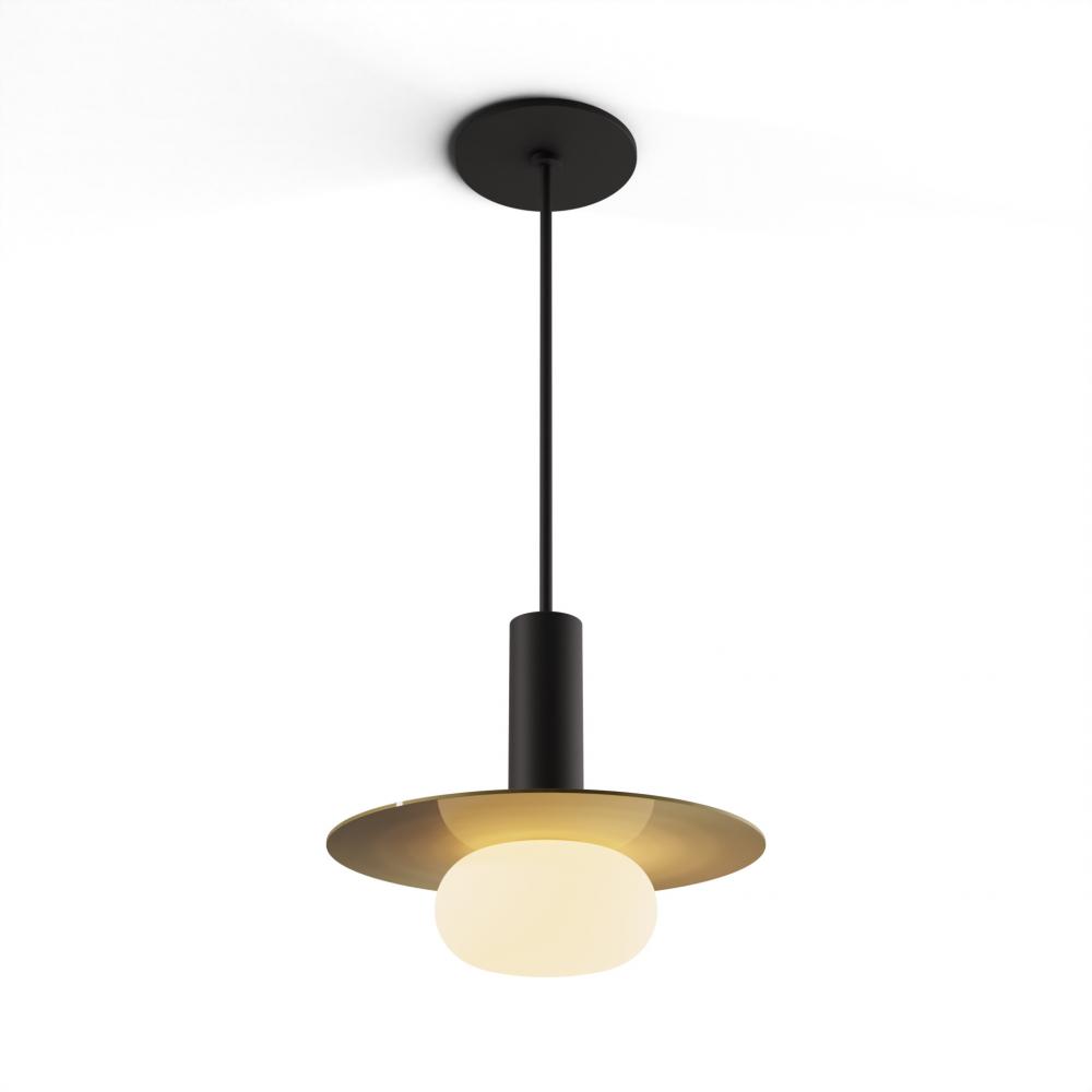 Combi Pendant 6&#34; Single Unit Matte Black with Matte Black Canopy