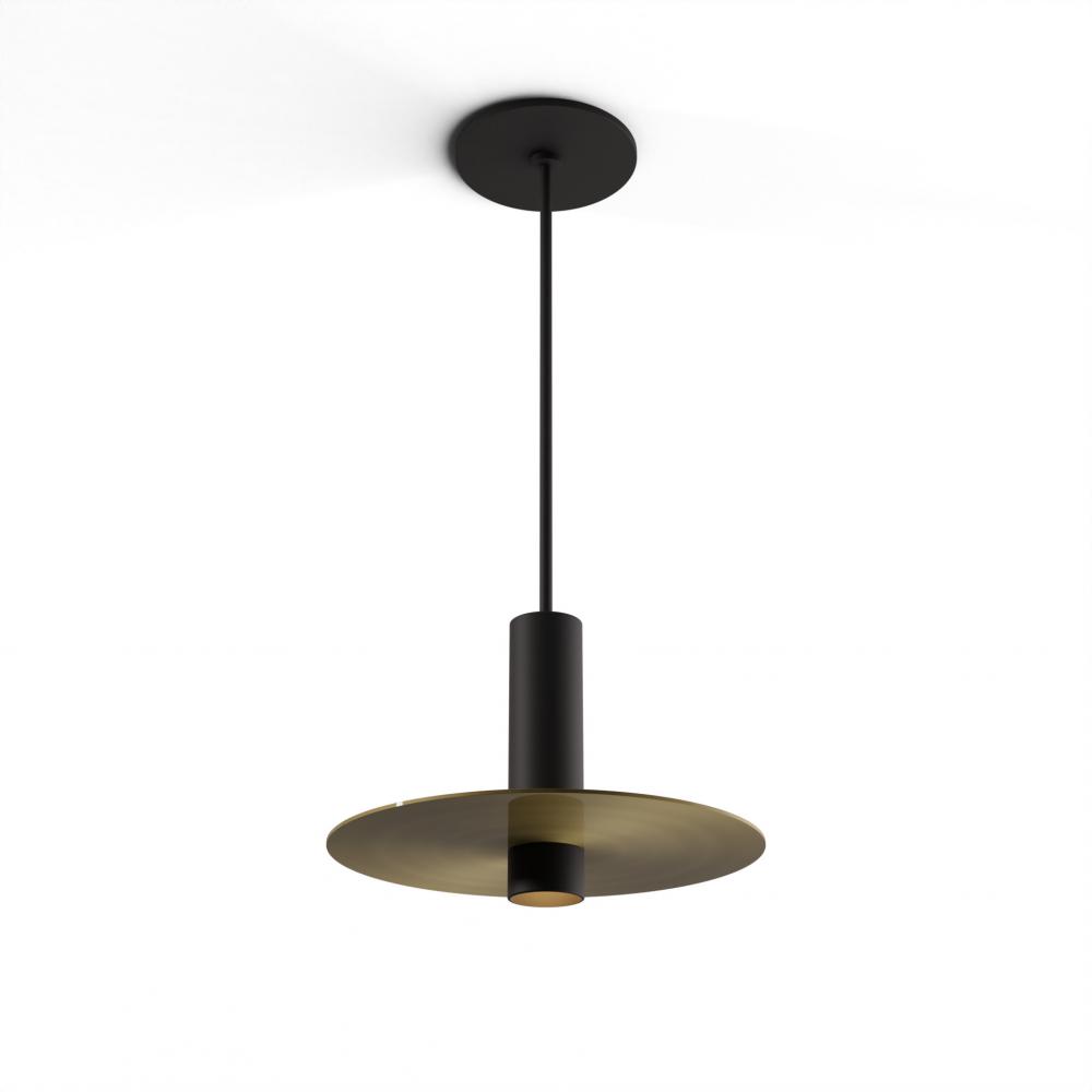 Combi Pendant 6&#34; Single Unit Matte Black with Matte Black Canopy