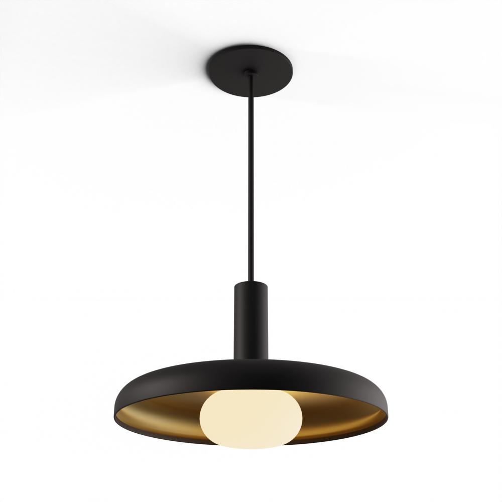 Combi Pendant 6&#34; Single Unit Matte Black with Matte Black Canopy