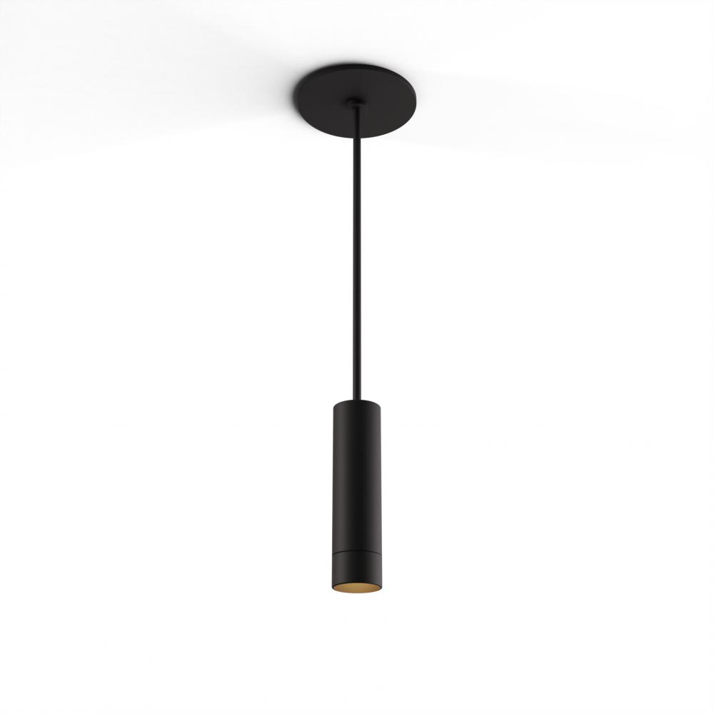 Combi Pendant 6&#34; Single Unit Matte Black with Matte Black Canopy, Suspension / Flush Mount 2-in-