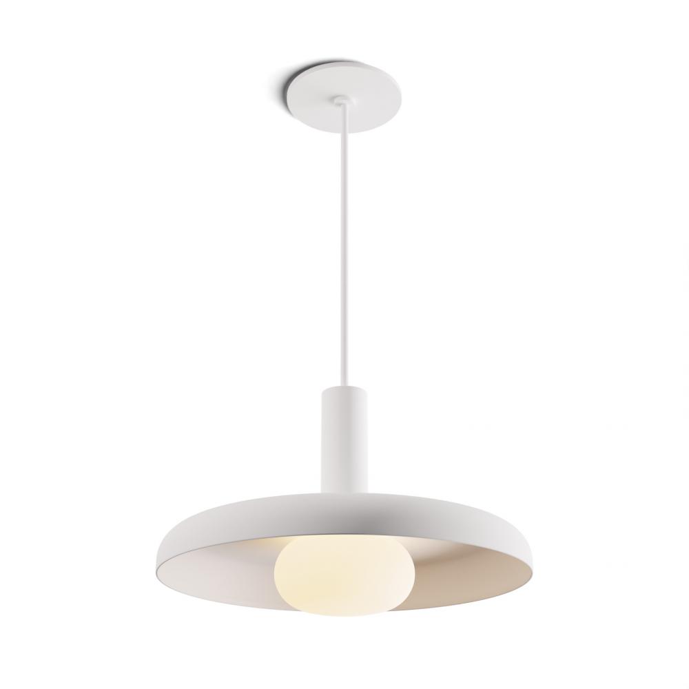 Combi Pendant 6&#34; Single Unit Matte White with Matte White Canopy