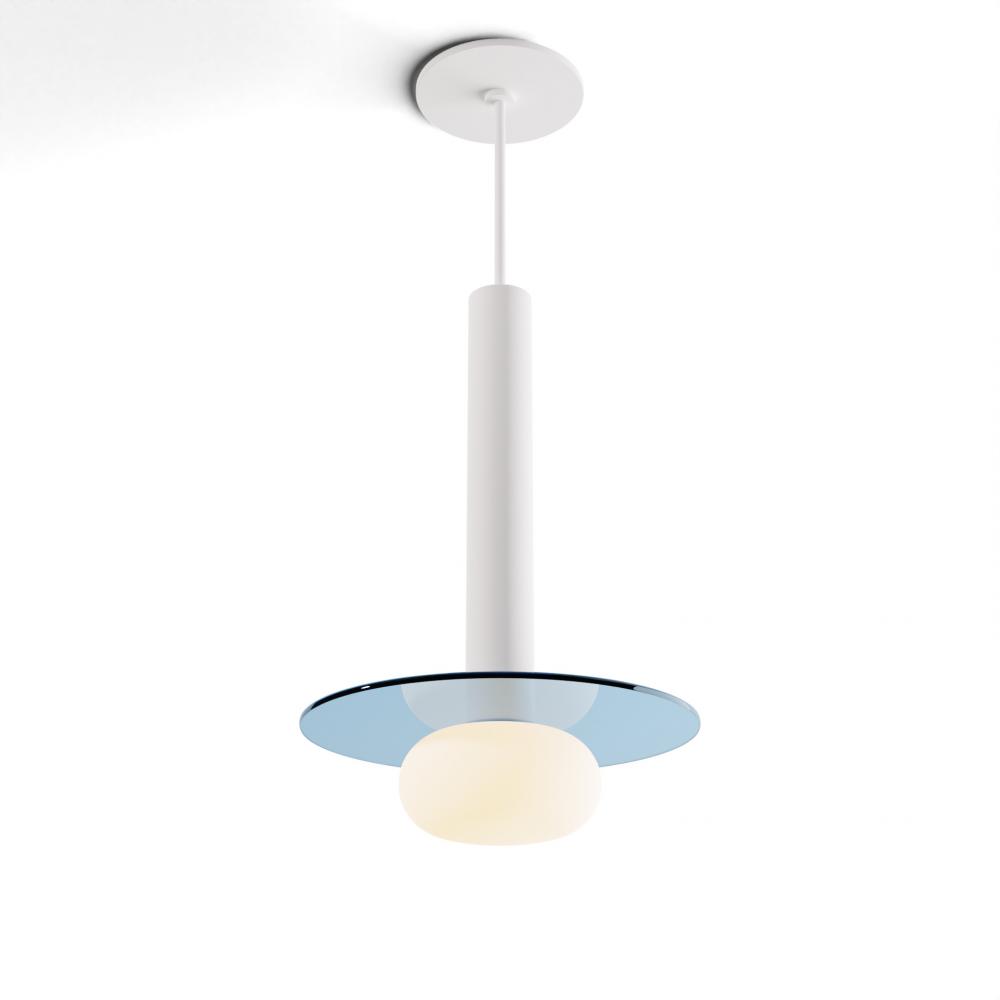 Combi Pendant 12&#34; Single Unit Matte White with Matte White Canopy