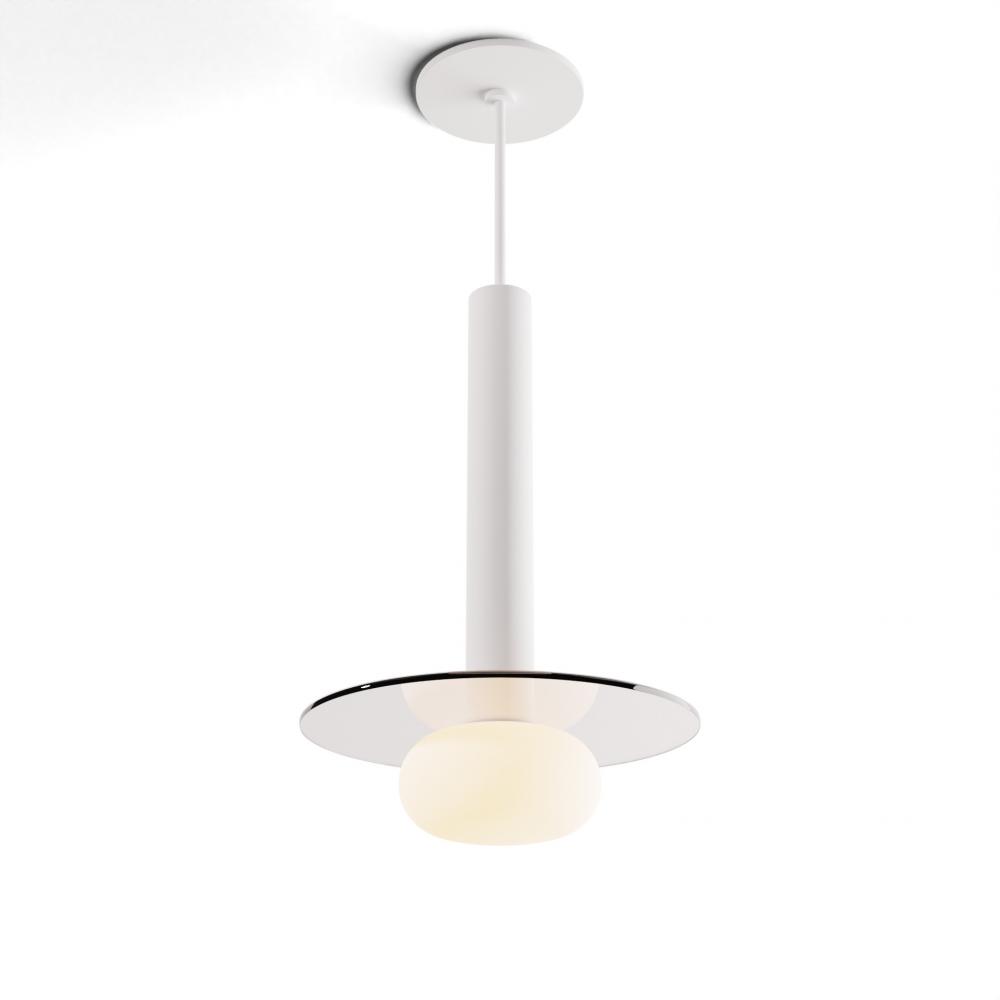 Combi Pendant 12&#34; Single Unit Matte White with Matte White Canopy