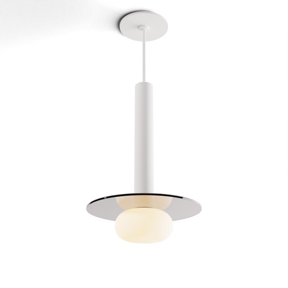 Combi Pendant 12&#34; Single Unit Matte White with Matte White Canopy