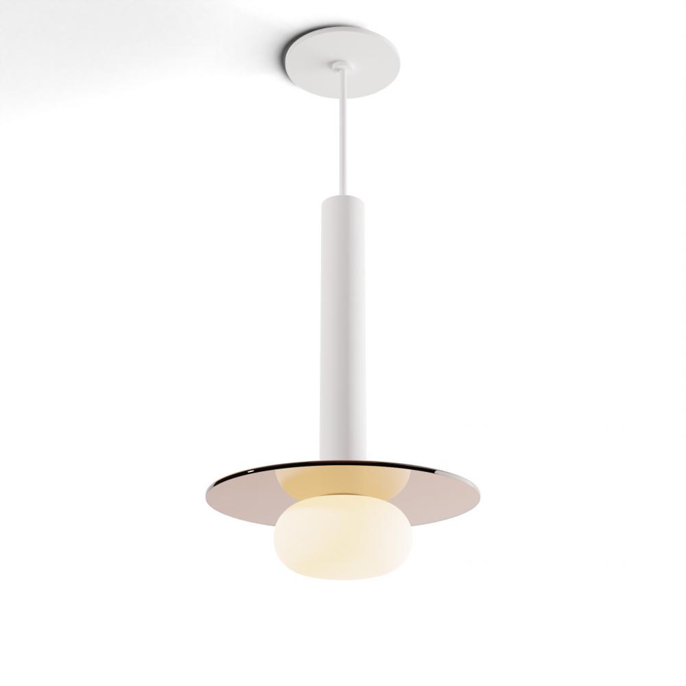 Combi Pendant 12&#34; Single Unit Matte White with Matte White Canopy