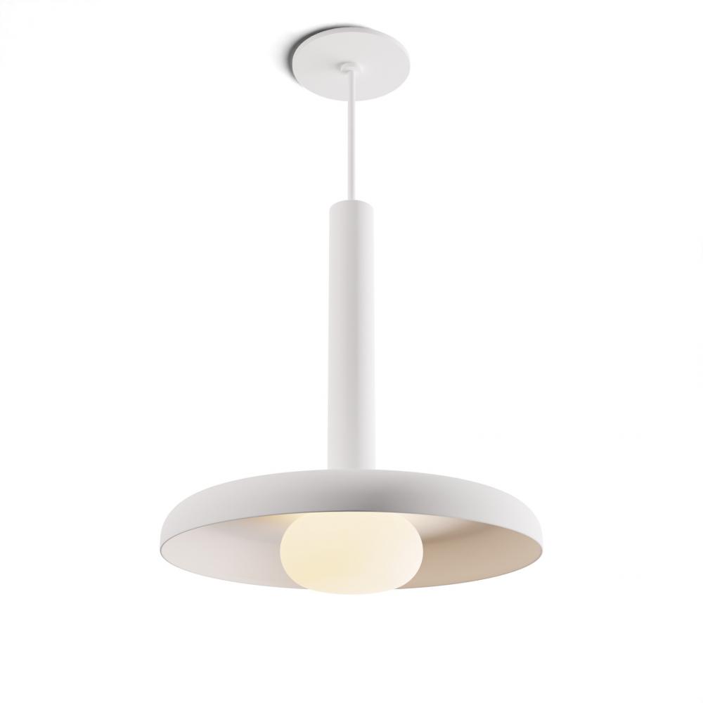 Combi Pendant 12&#34; Single Unit Matte White with Matte White Canopy, 12&#34; shade (Matte White) a