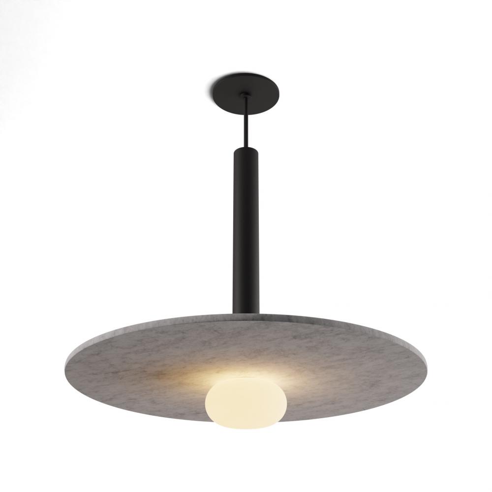 Combi Pendant 16&#34; Single Unit Matte Black with Matte Black Canopy